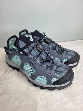 Salomon TECHAMPHIBIAN Women’s Grey & Mint Trail/Water Shoes Size 6.5